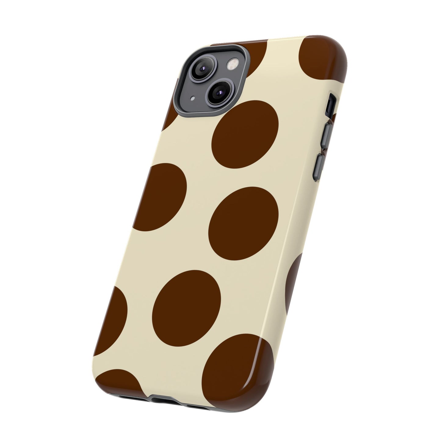Brown Polka Dot Phone Case — Retro Large Dot Tough Case