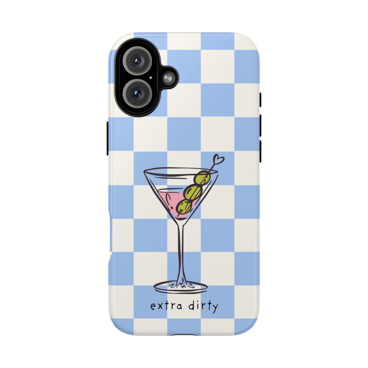 Phone Case — Blue Check Martini "extra dirty" Design