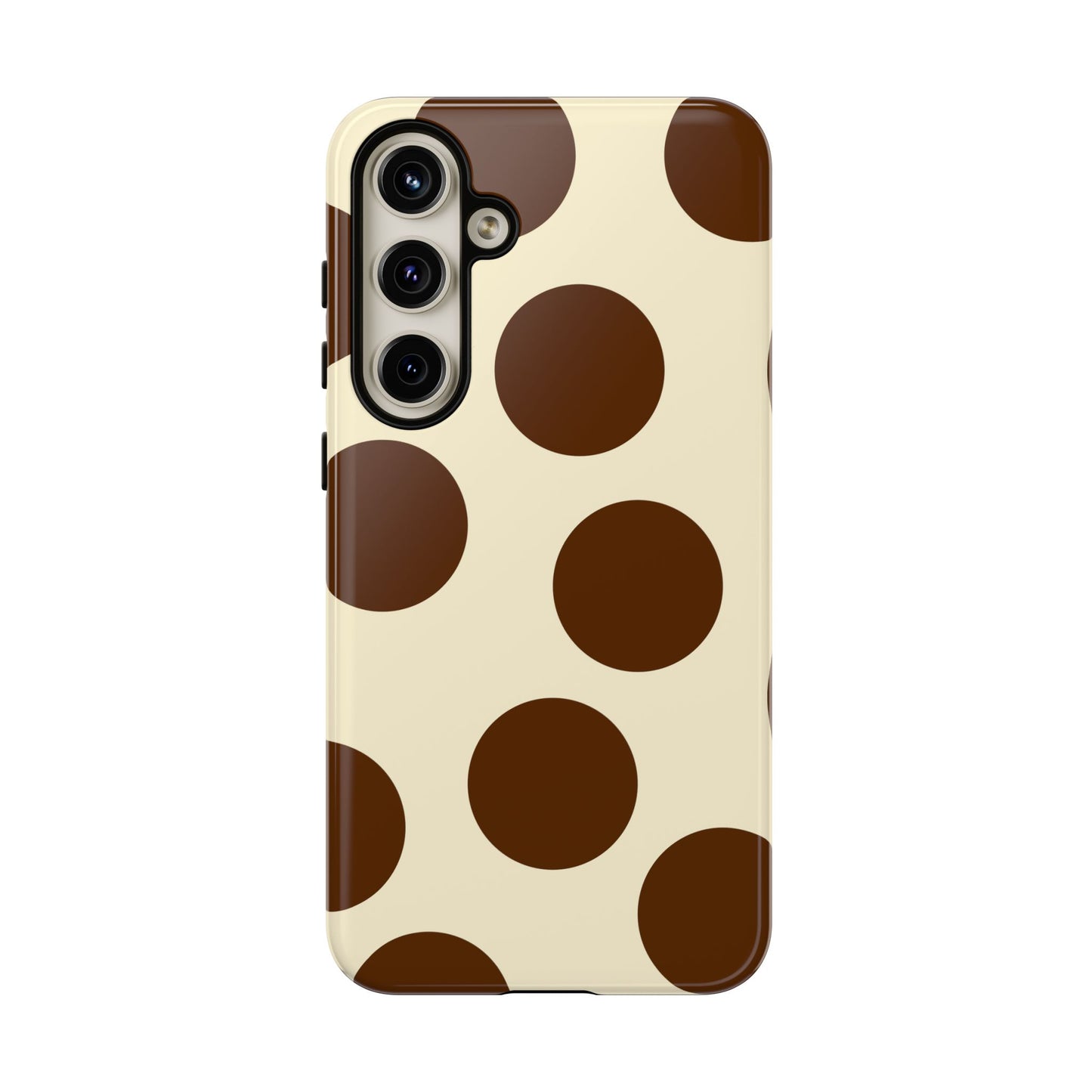 Brown Polka Dot Phone Case — Retro Large Dot Tough Case