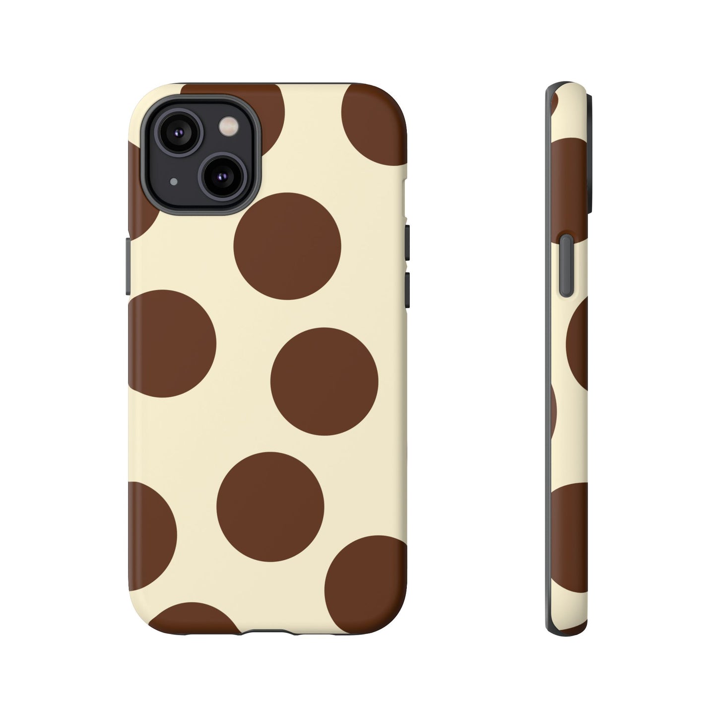 Brown Polka Dot Phone Case — Retro Large Dot Tough Case