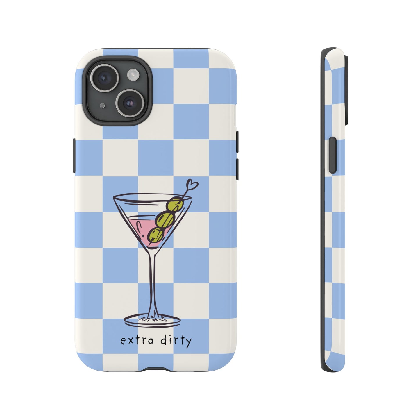 Phone Case — Blue Check Martini "extra dirty" Design