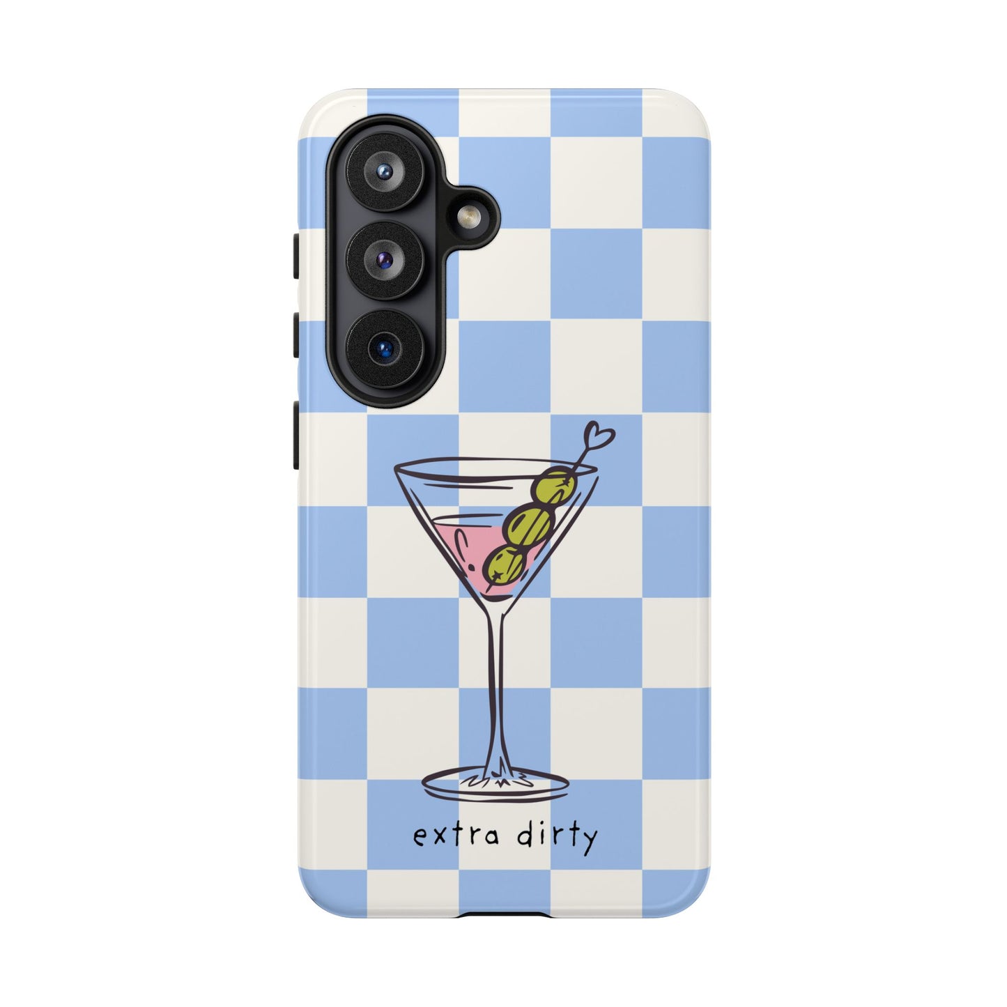 Phone Case — Blue Check Martini "extra dirty" Design