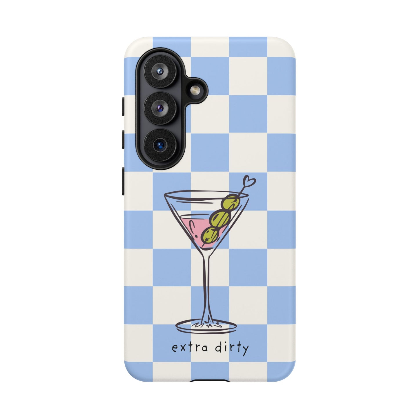 Phone Case — Blue Check Martini "extra dirty" Design