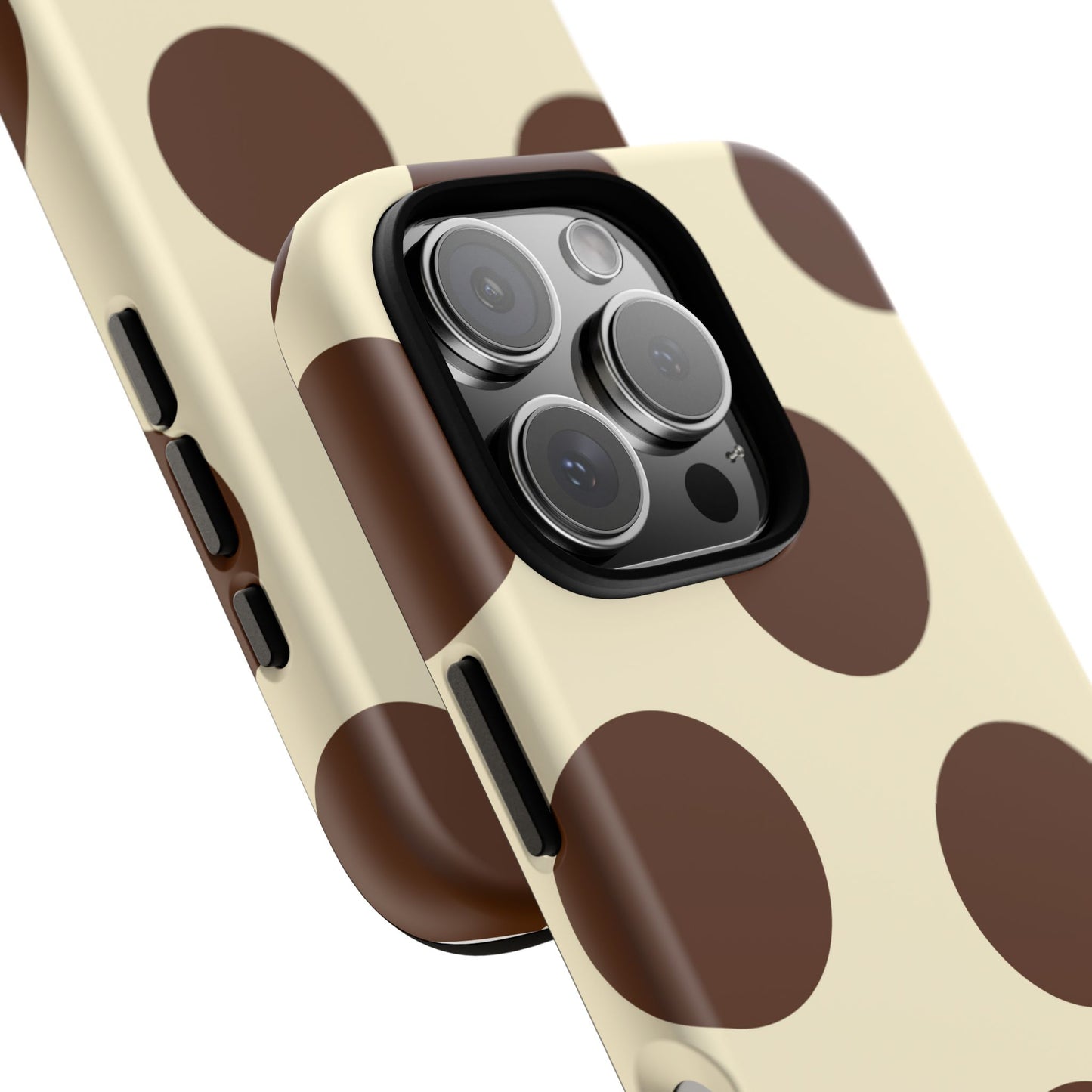 Brown Polka Dot Phone Case — Retro Large Dot Tough Case