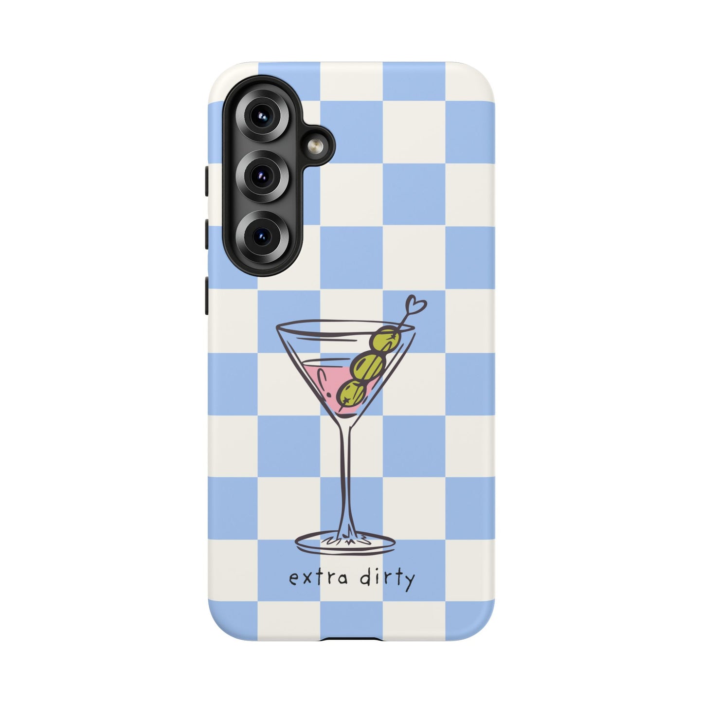 Phone Case — Blue Check Martini "extra dirty" Design
