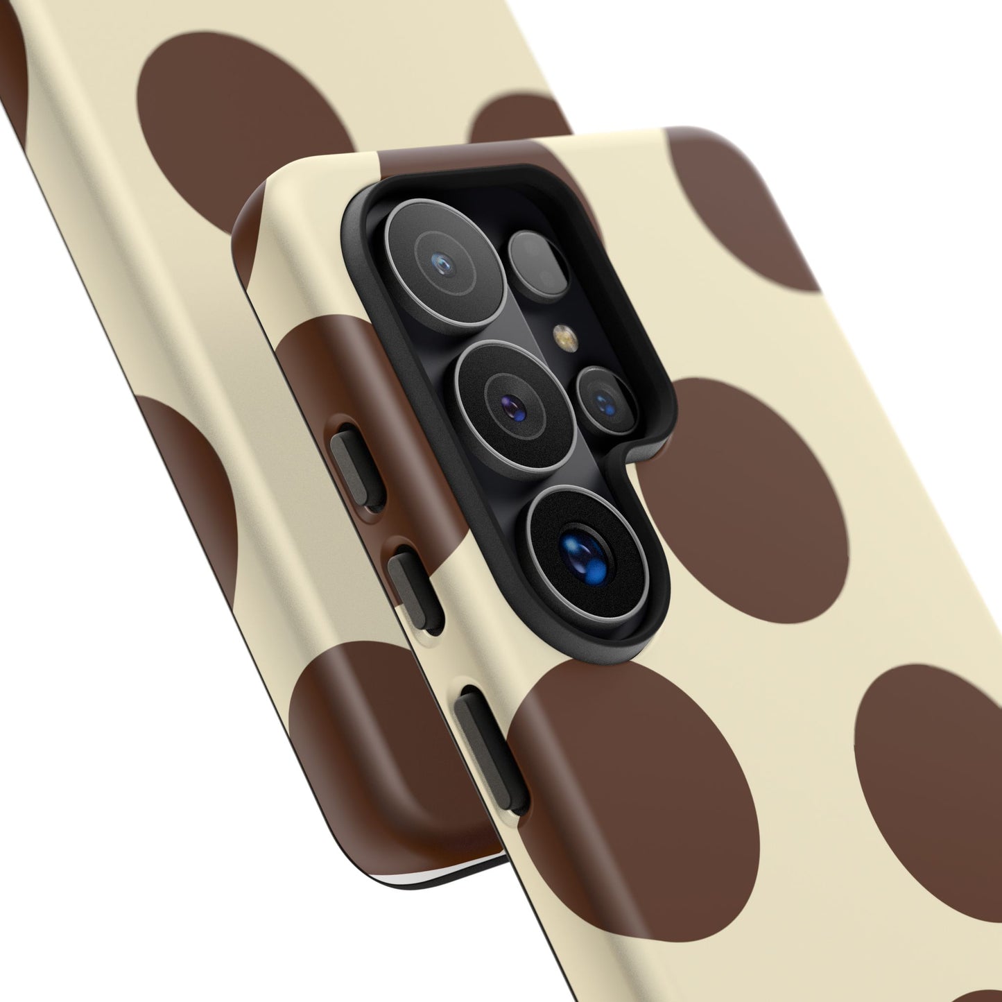 Brown Polka Dot Phone Case — Retro Large Dot Tough Case