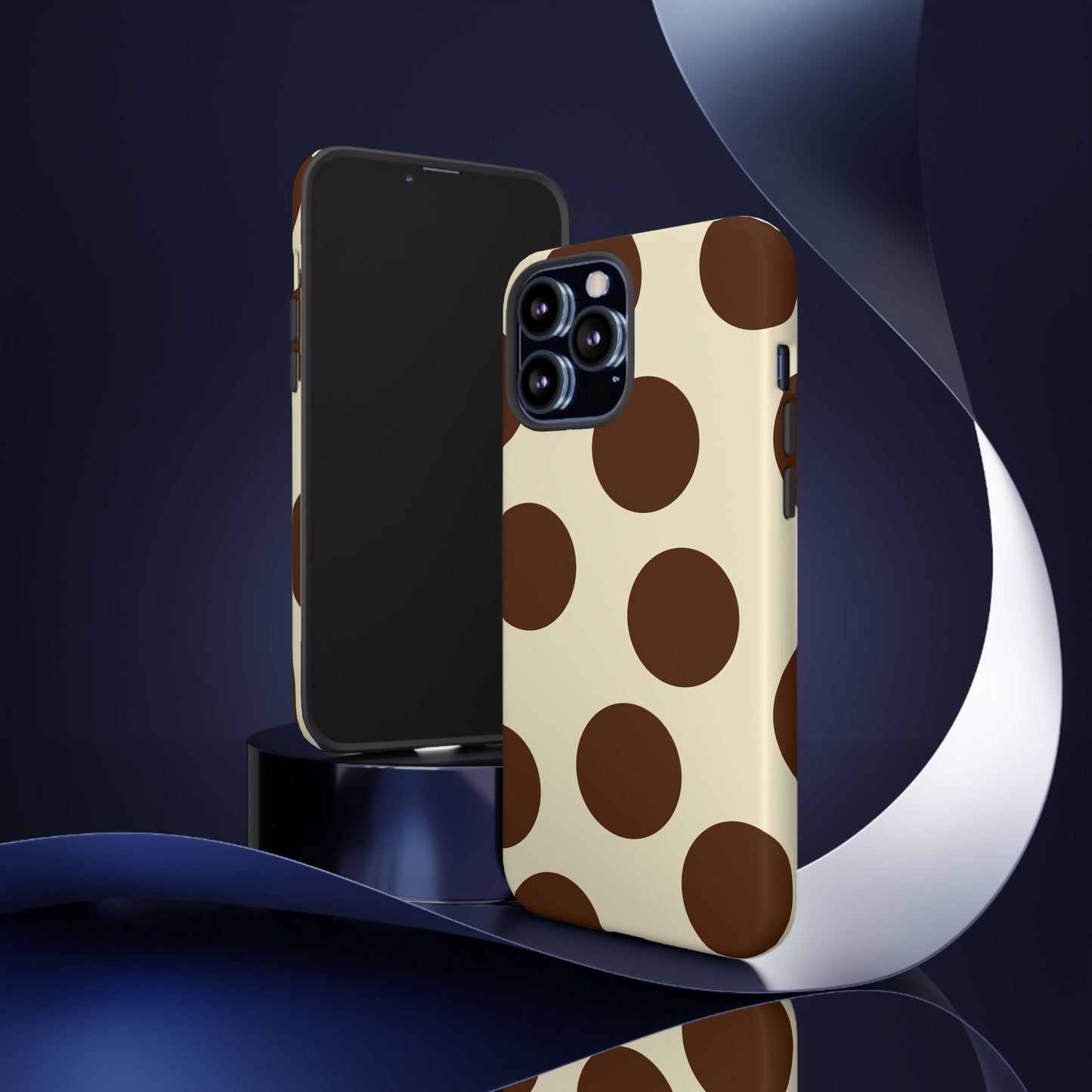 Brown Polka Dot Phone Case — Retro Large Dot Tough Case