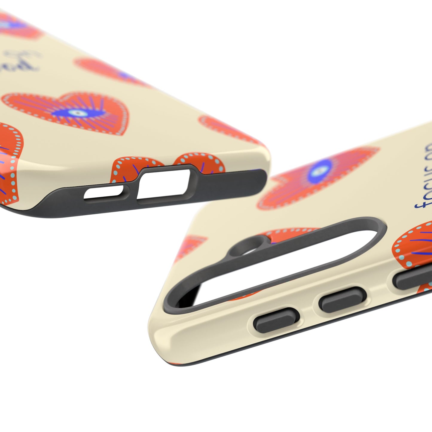 Phone Case — "Focus on Good" Heart Pattern Protective Case