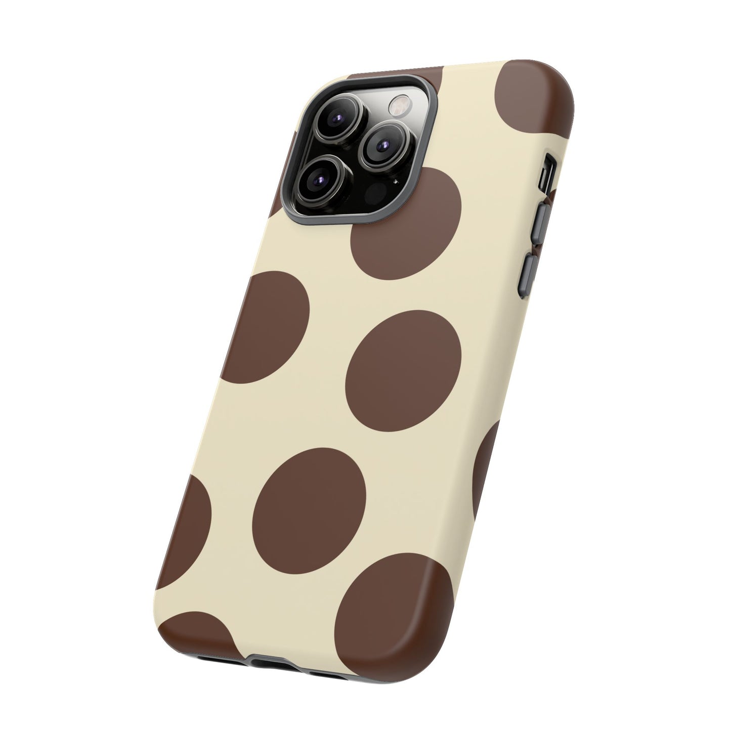Brown Polka Dot Phone Case — Retro Large Dot Tough Case