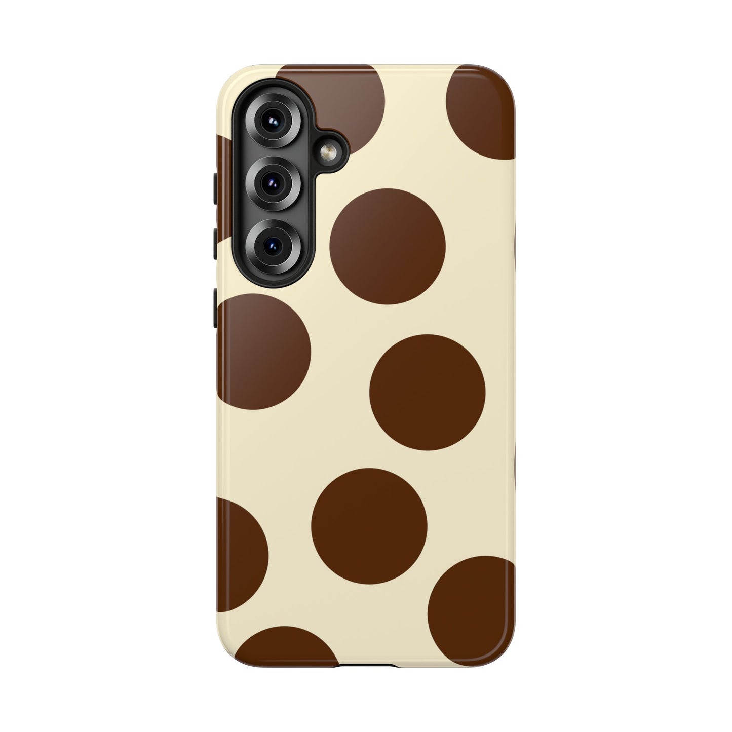 Brown Polka Dot Phone Case — Retro Large Dot Tough Case
