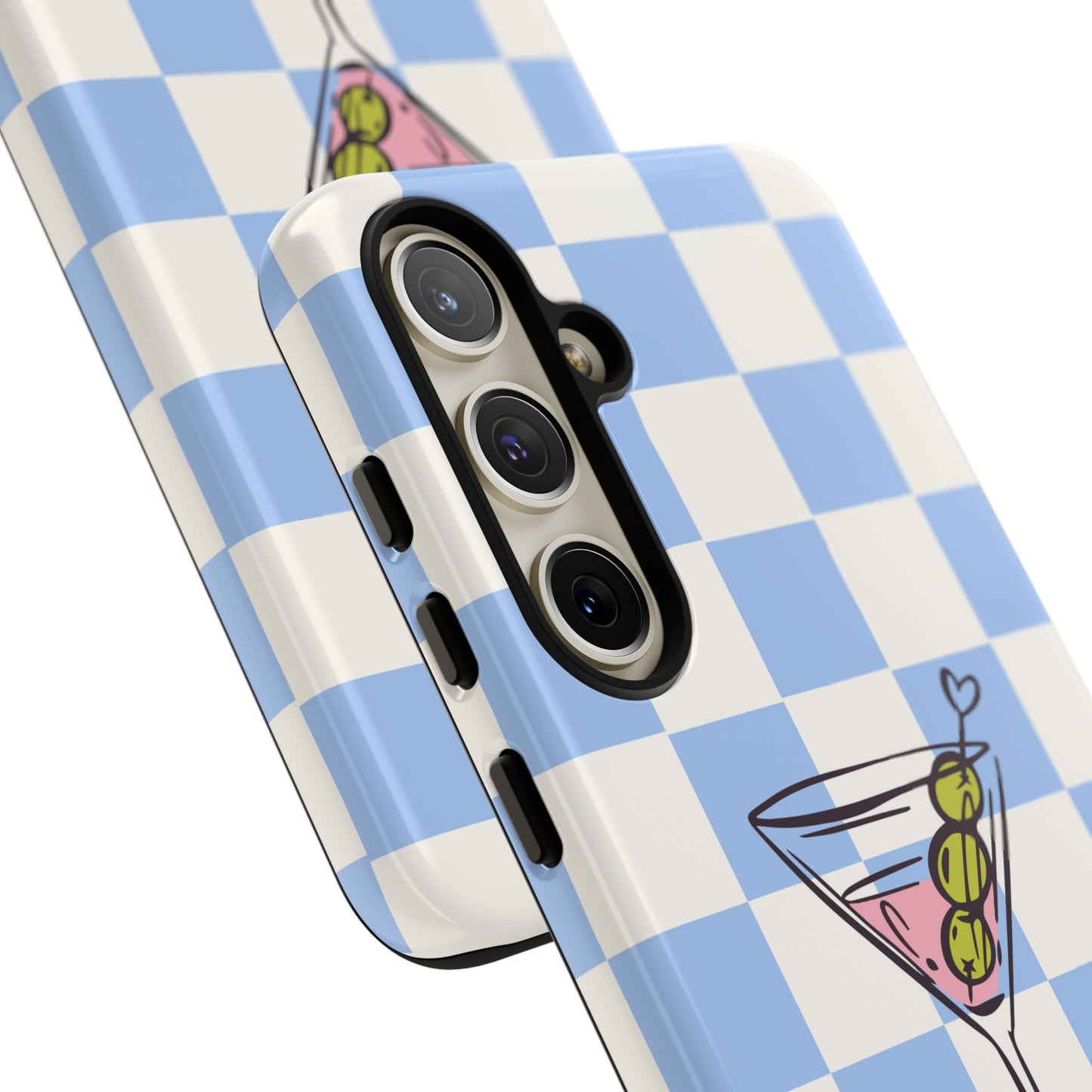 Phone Case — Blue Check Martini "extra dirty" Design
