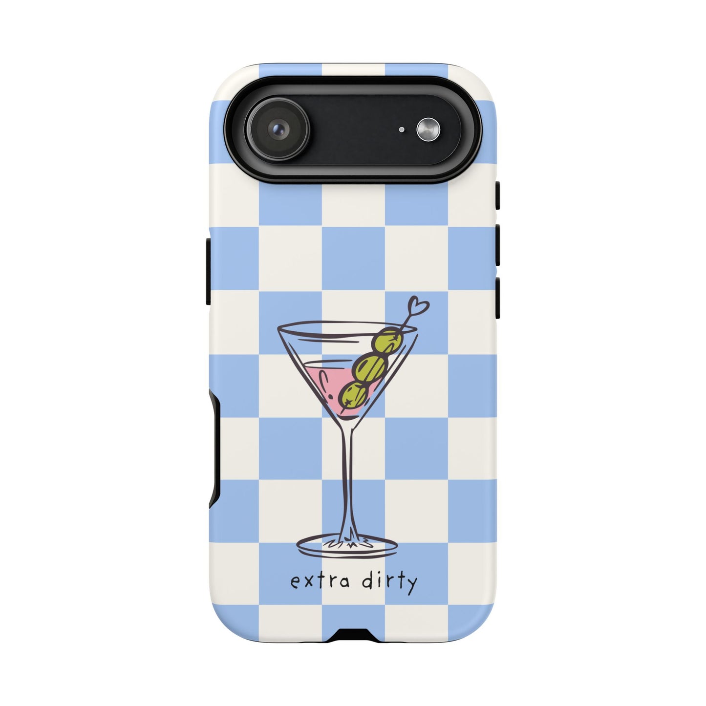 Phone Case — Blue Check Martini "extra dirty" Design