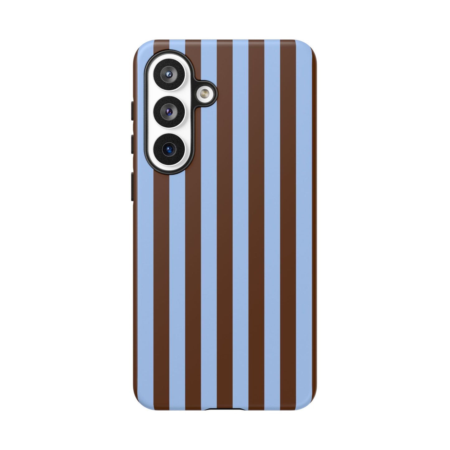 Blue & Brown Vertical Stripe Tough Phone Case — Durable Protective Cover