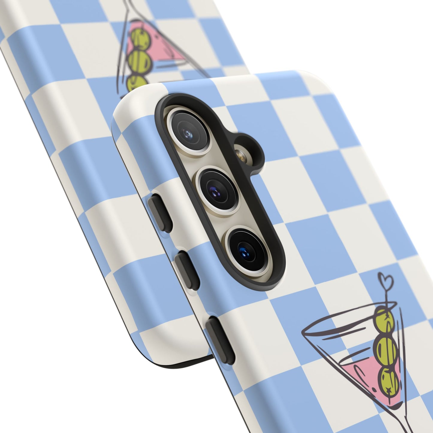 Phone Case — Blue Check Martini "extra dirty" Design