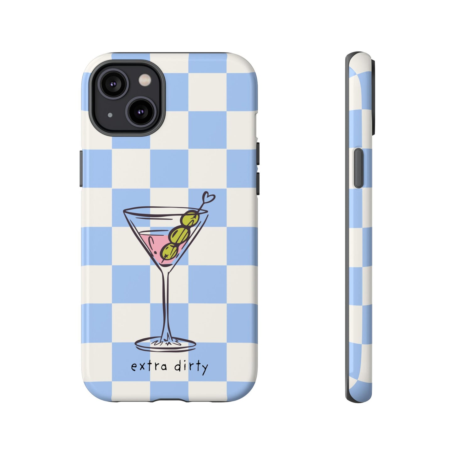 Phone Case — Blue Check Martini "extra dirty" Design