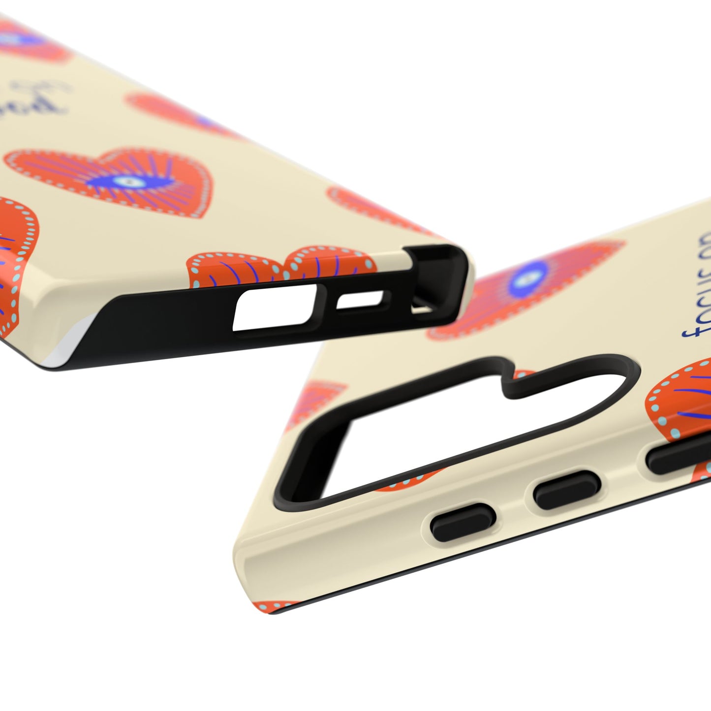 Phone Case — "Focus on Good" Heart Pattern Protective Case