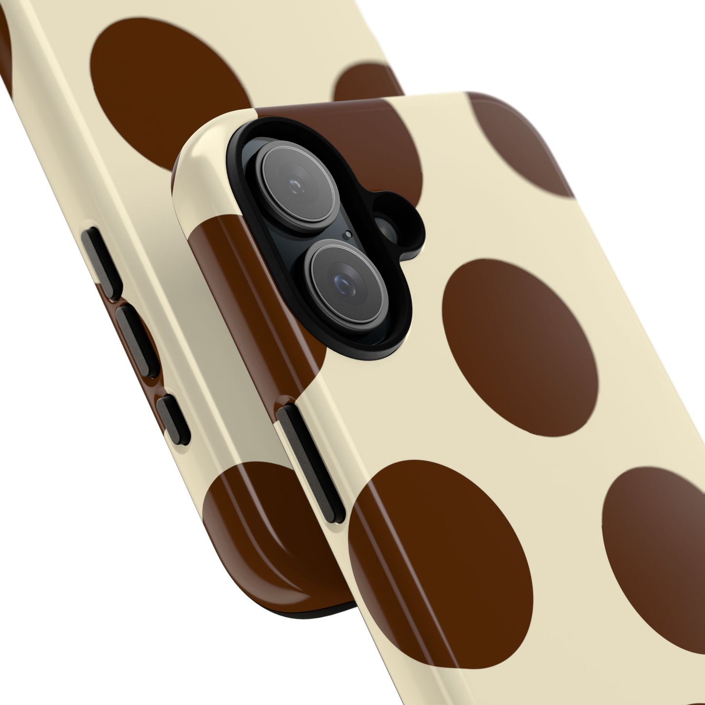 Brown Polka Dot Phone Case — Retro Large Dot Tough Case