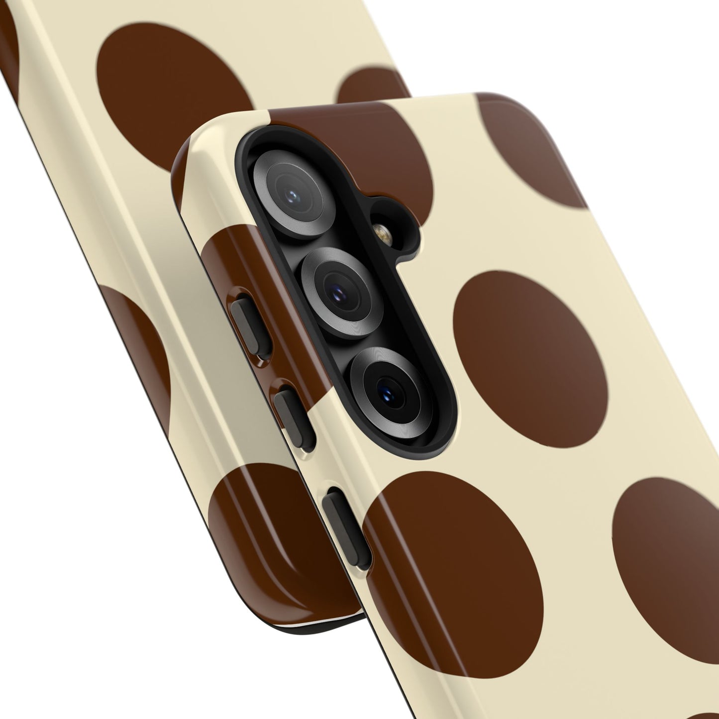 Brown Polka Dot Phone Case — Retro Large Dot Tough Case