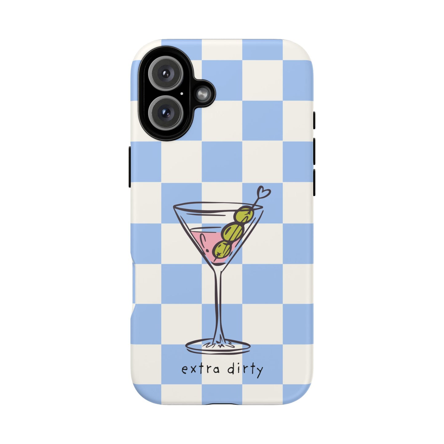 Phone Case — Blue Check Martini "extra dirty" Design