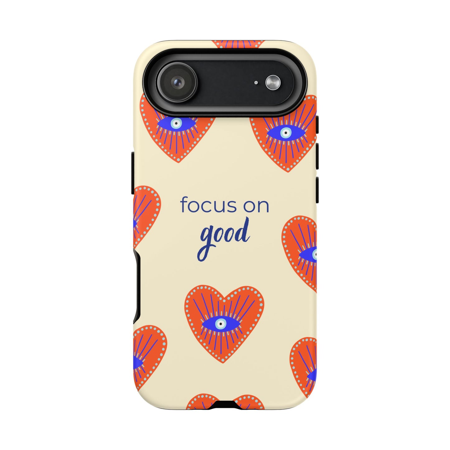 Phone Case — "Focus on Good" Heart Pattern Protective Case