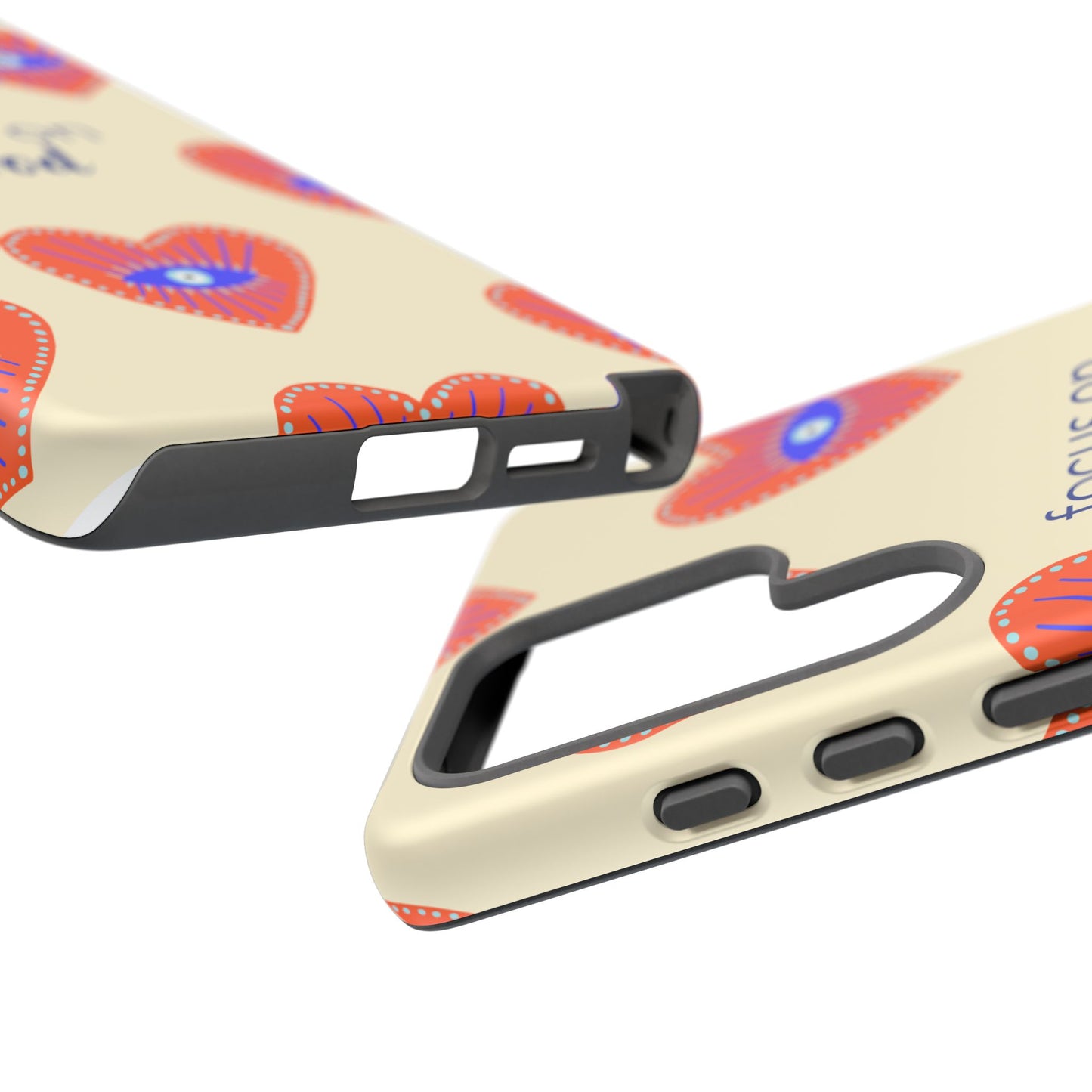 Phone Case — "Focus on Good" Heart Pattern Protective Case