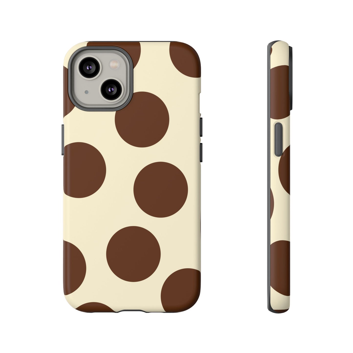 Brown Polka Dot Phone Case — Retro Large Dot Tough Case