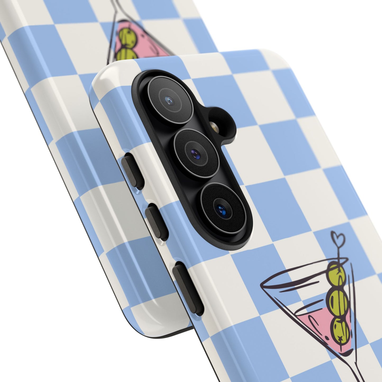 Phone Case — Blue Check Martini "extra dirty" Design