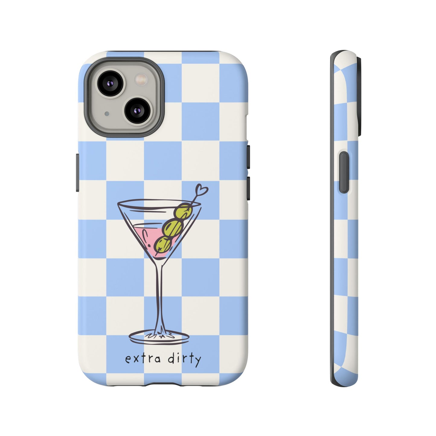 Phone Case — Blue Check Martini "extra dirty" Design