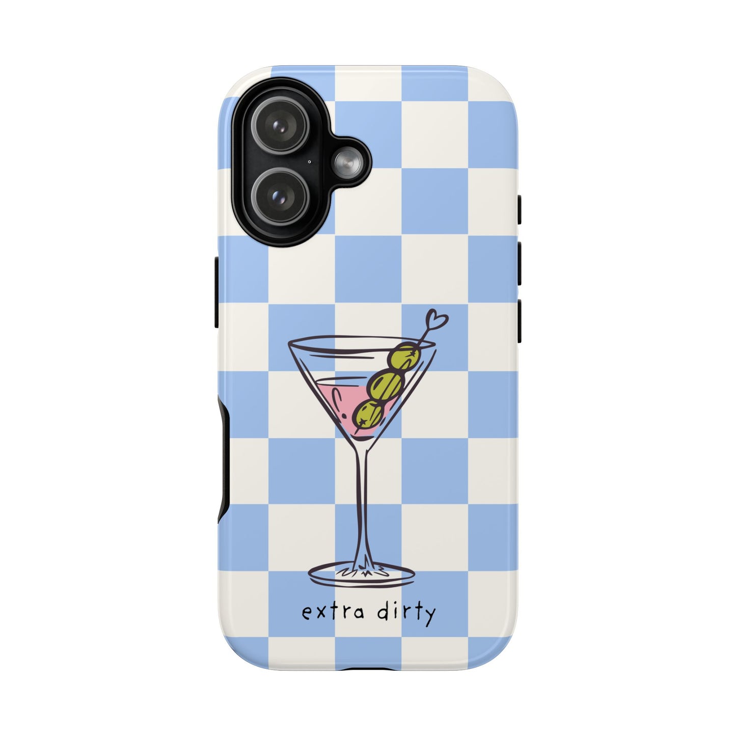 Phone Case — Blue Check Martini "extra dirty" Design
