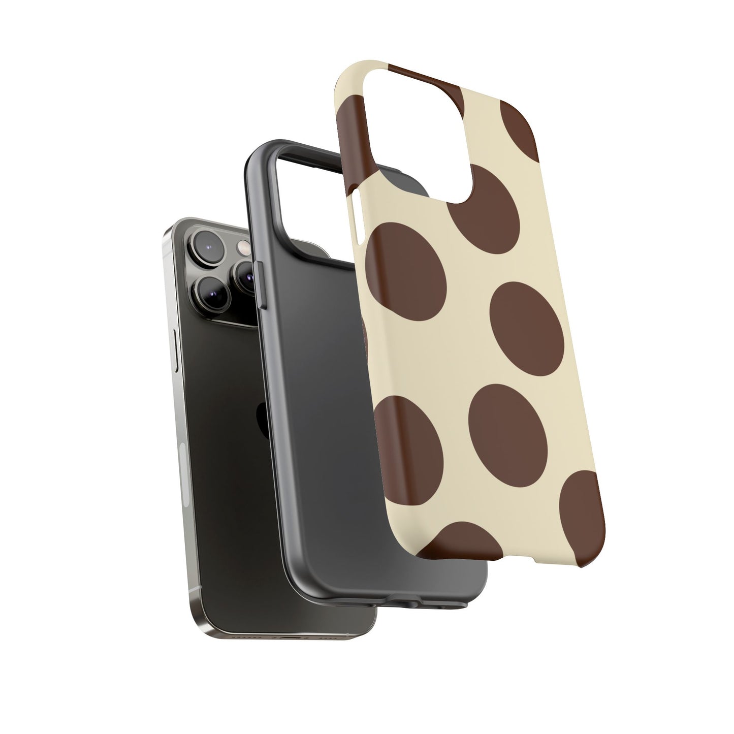 Brown Polka Dot Phone Case — Retro Large Dot Tough Case