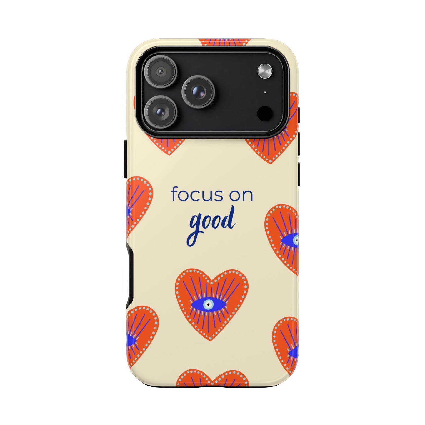Phone Case — "Focus on Good" Heart Pattern Protective Case