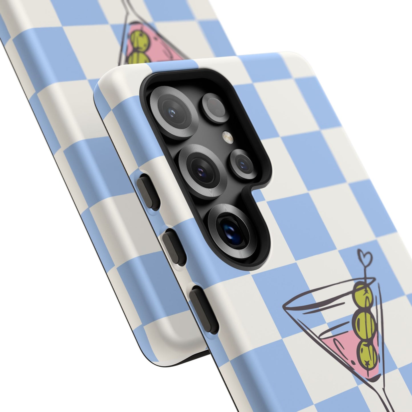 Phone Case — Blue Check Martini "extra dirty" Design
