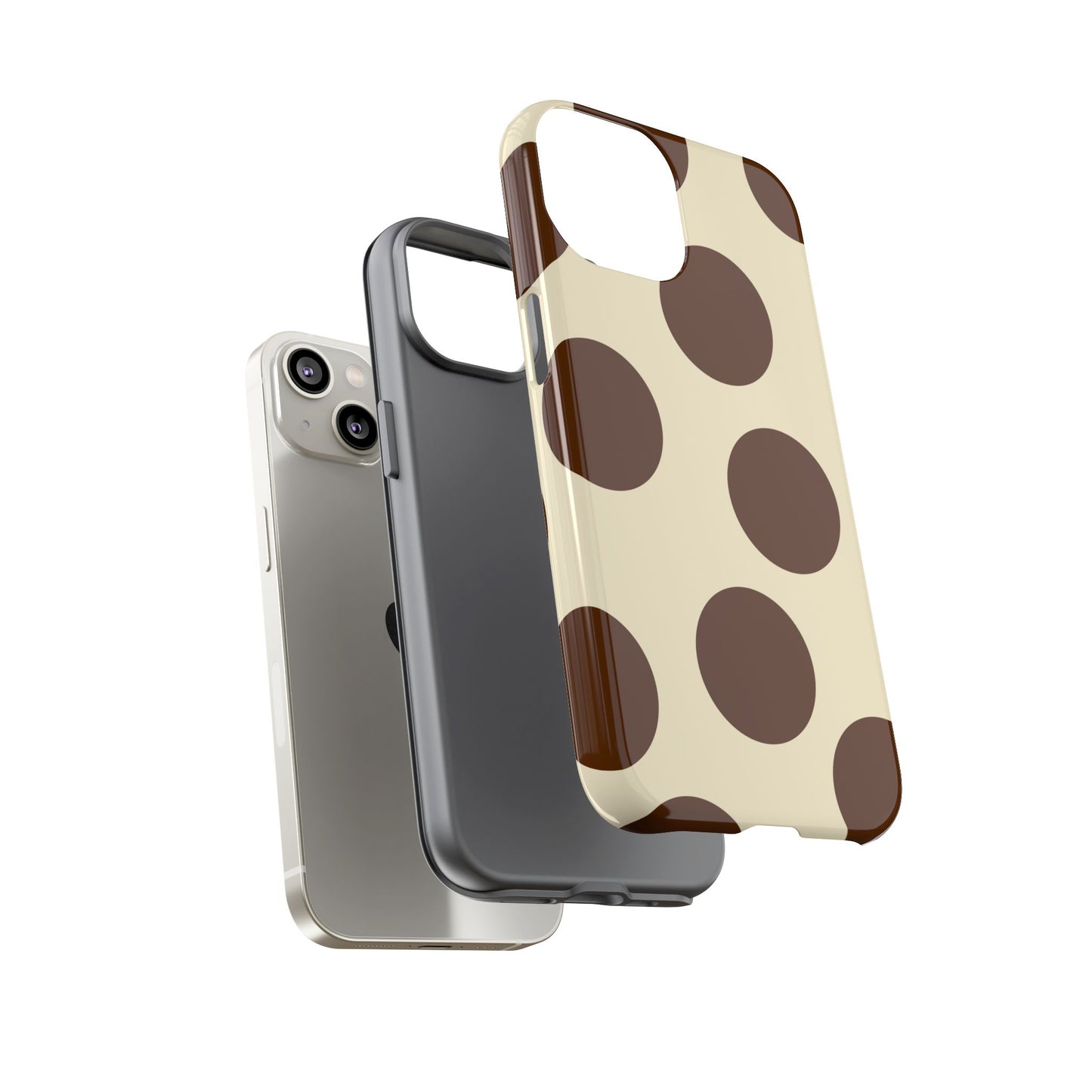 Brown Polka Dot Phone Case — Retro Large Dot Tough Case