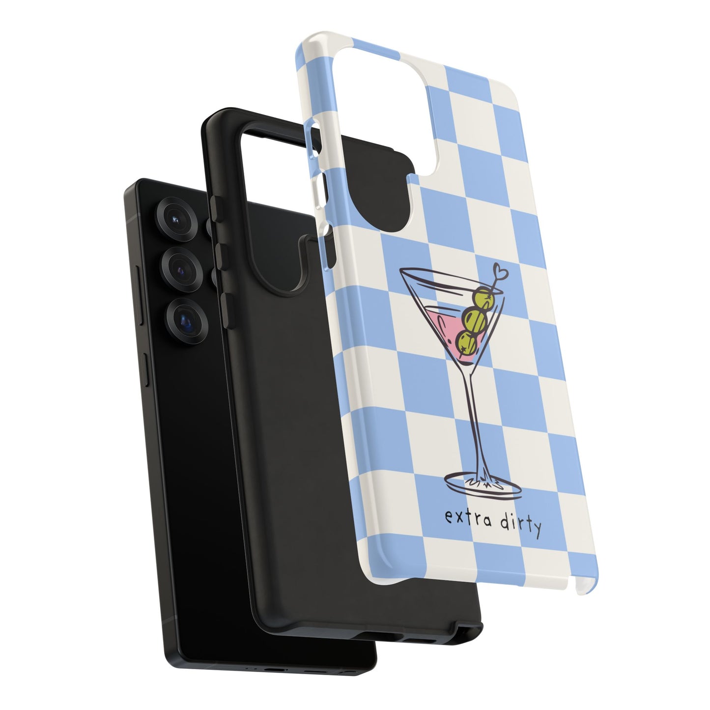 Phone Case — Blue Check Martini "extra dirty" Design