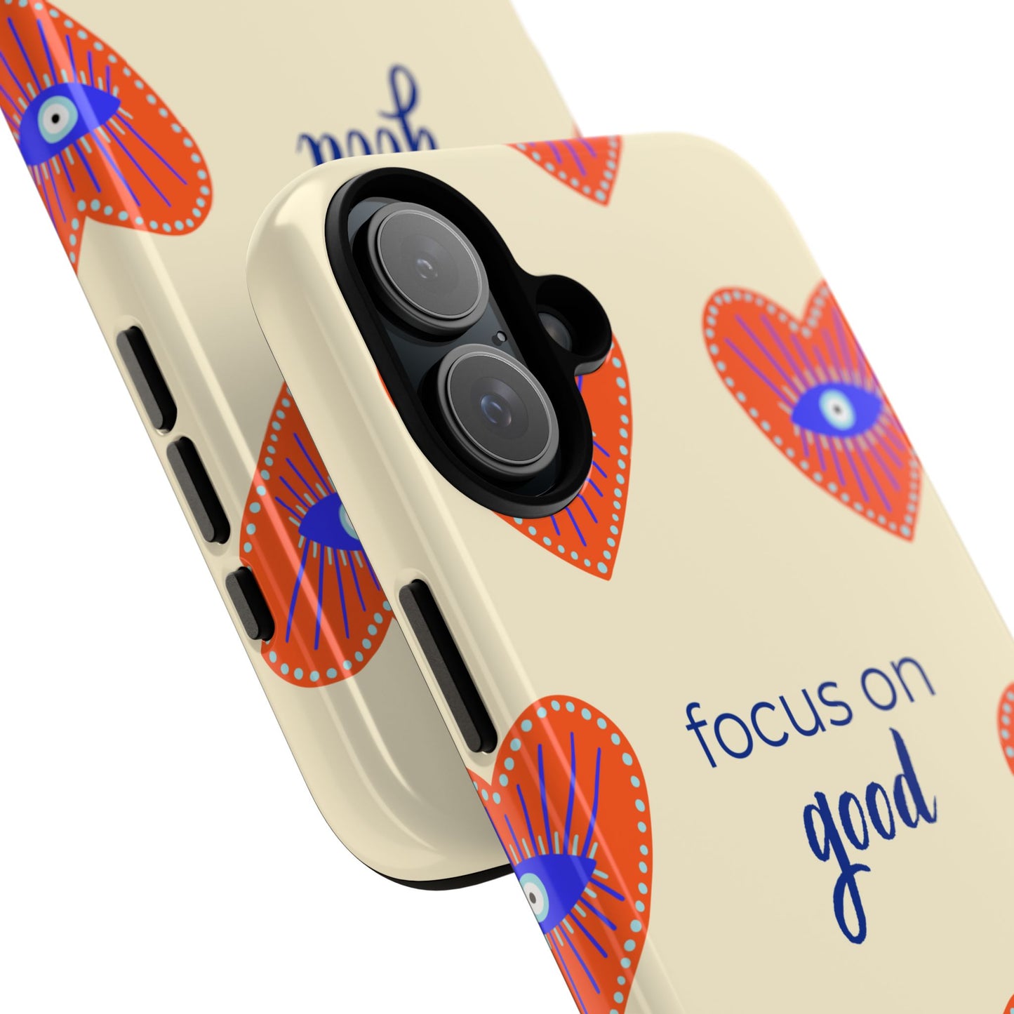 Phone Case — "Focus on Good" Heart Pattern Protective Case