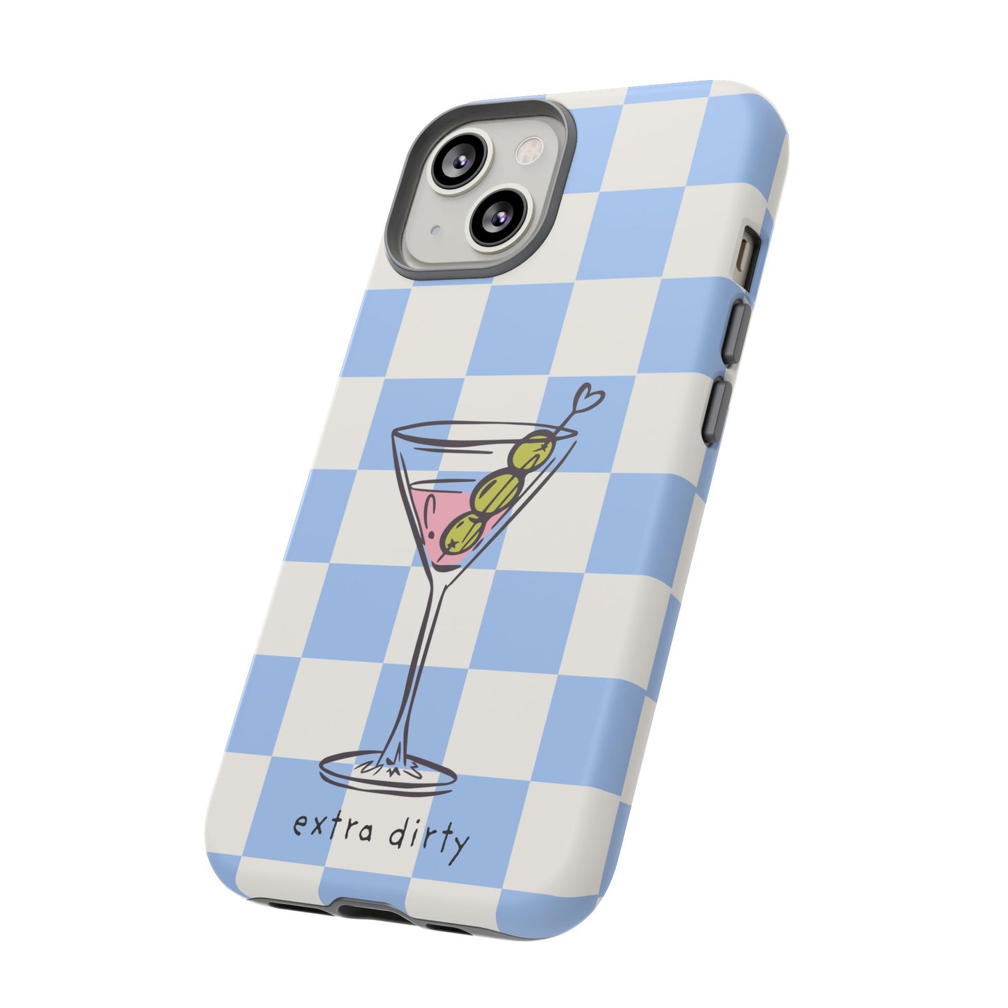 Phone Case — Blue Check Martini "extra dirty" Design