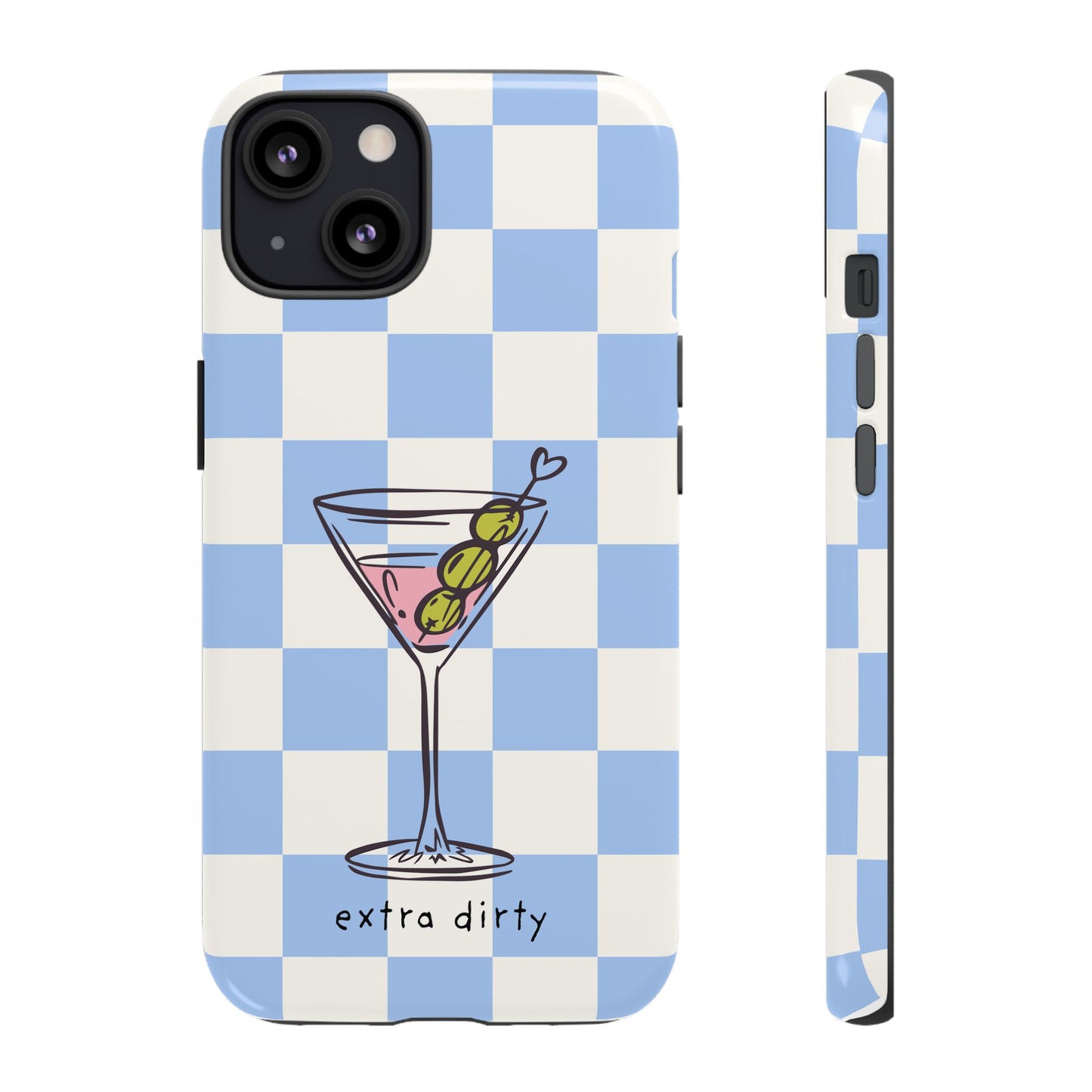 Phone Case — Blue Check Martini "extra dirty" Design