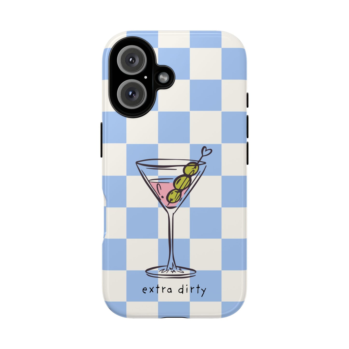 Phone Case — Blue Check Martini "extra dirty" Design
