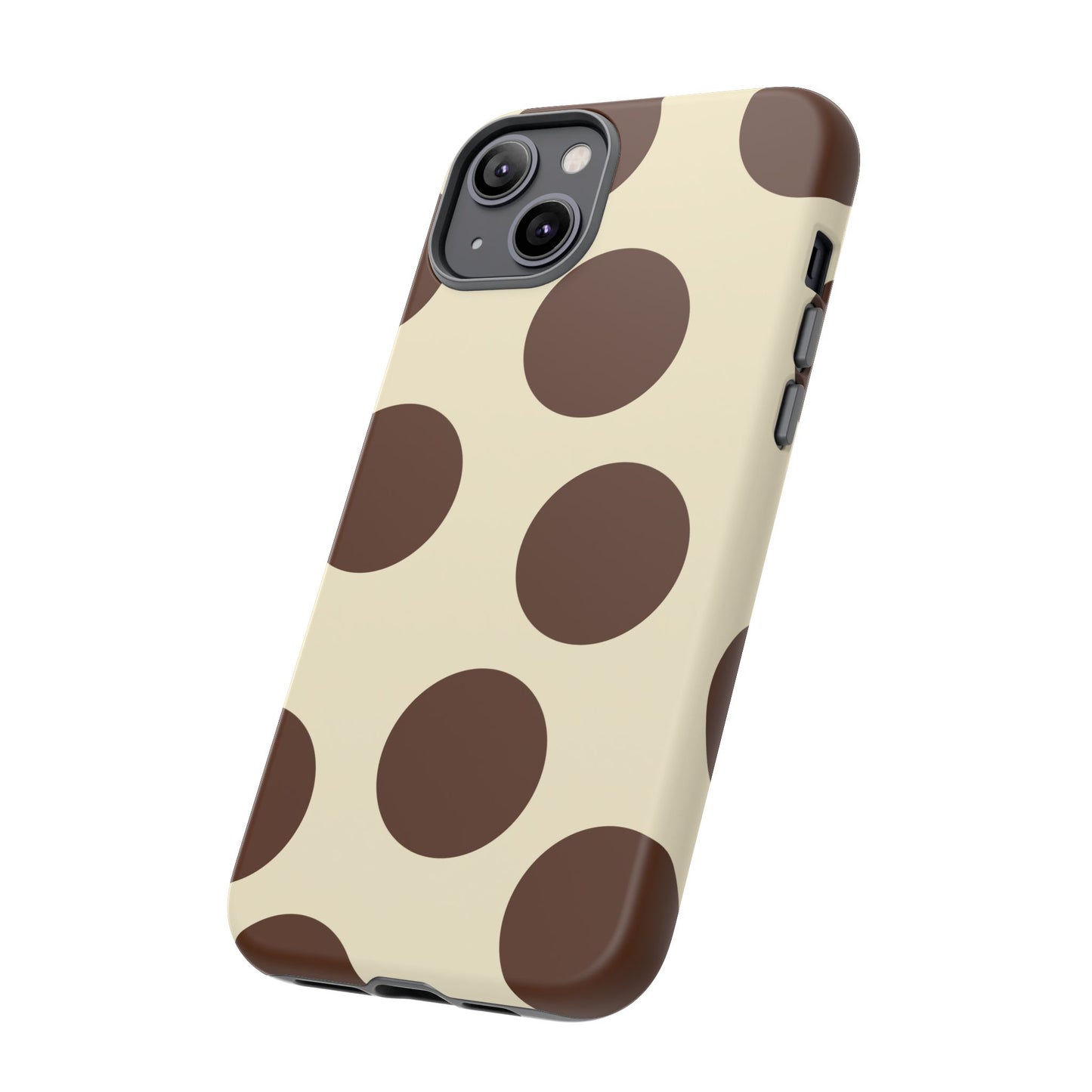 Brown Polka Dot Phone Case — Retro Large Dot Tough Case