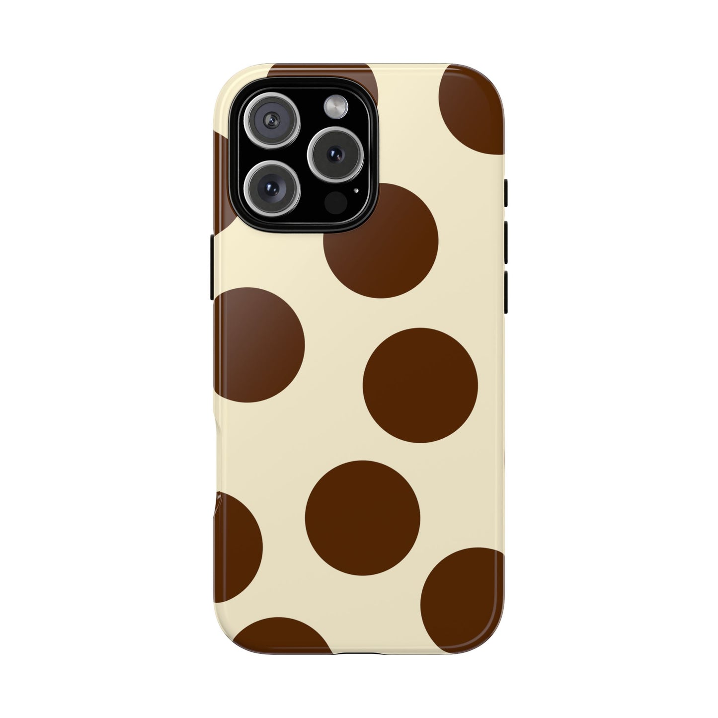 Brown Polka Dot Phone Case — Retro Large Dot Tough Case