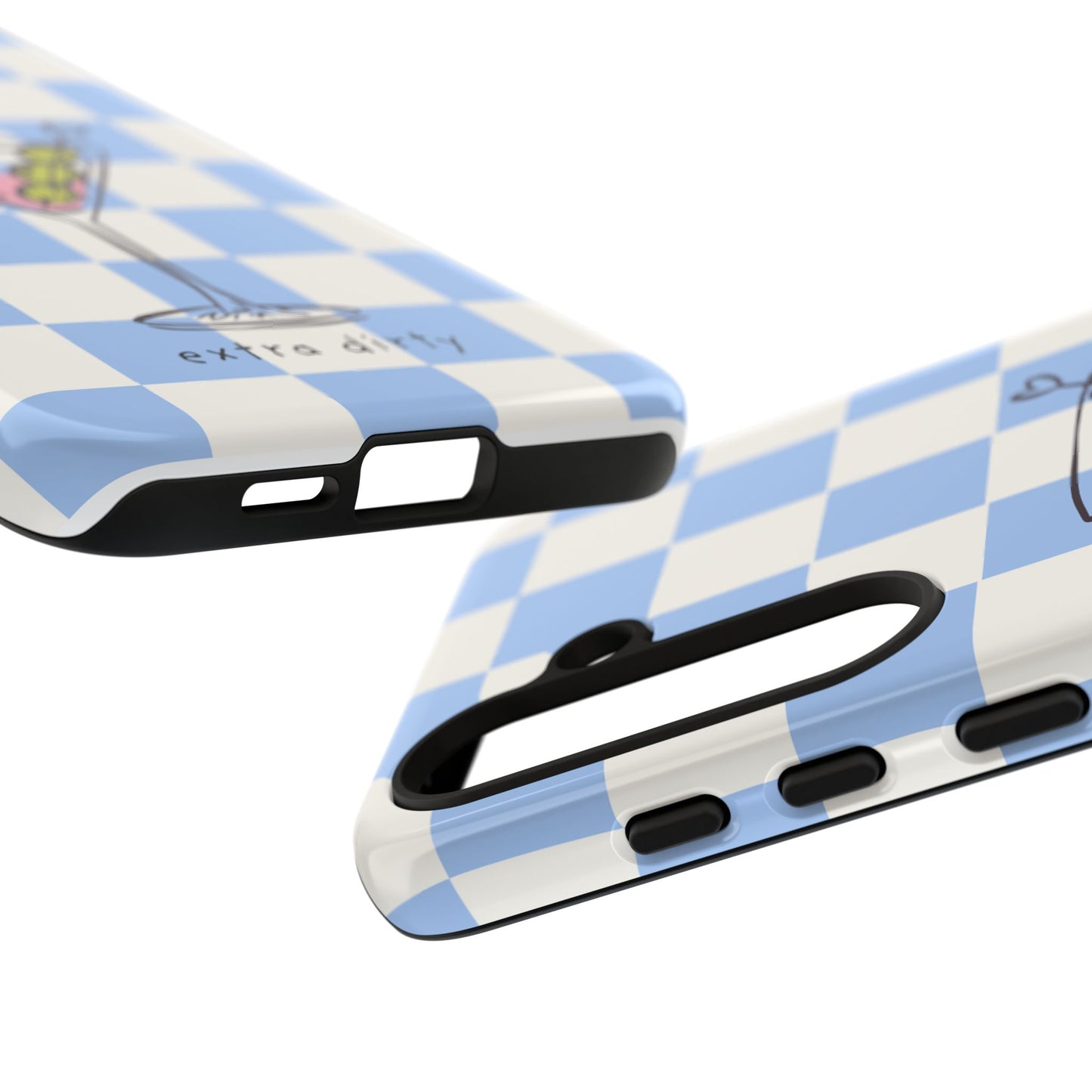 Phone Case — Blue Check Martini "extra dirty" Design