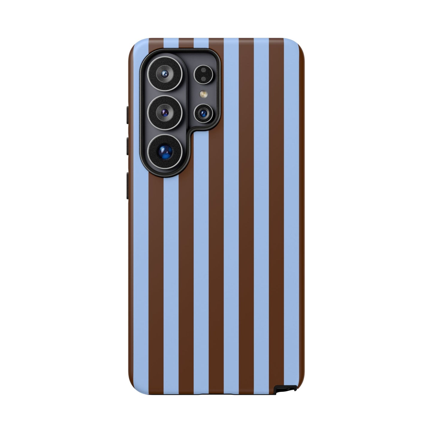 Blue & Brown Vertical Stripe Tough Phone Case — Durable Protective Cover