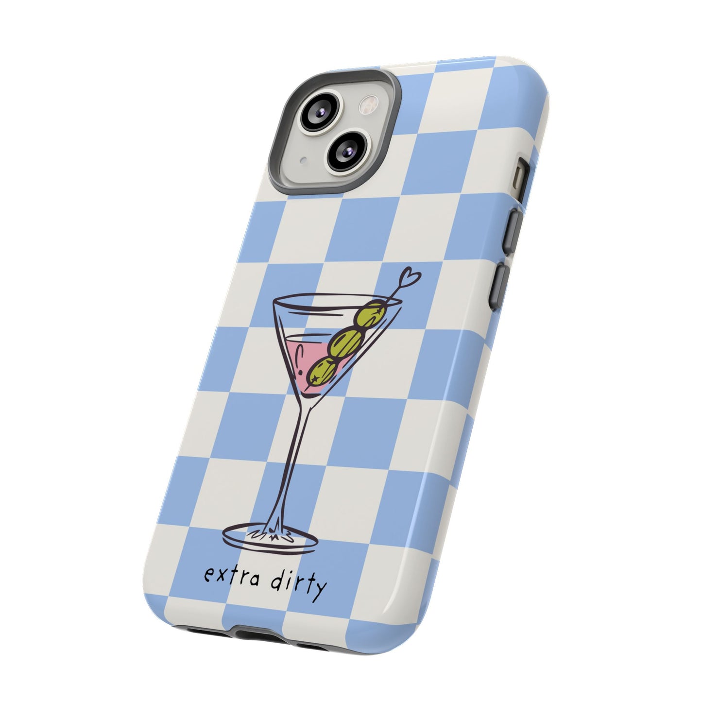 Phone Case — Blue Check Martini "extra dirty" Design