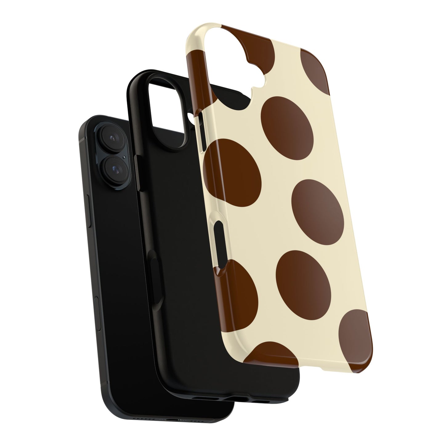 Brown Polka Dot Phone Case — Retro Large Dot Tough Case