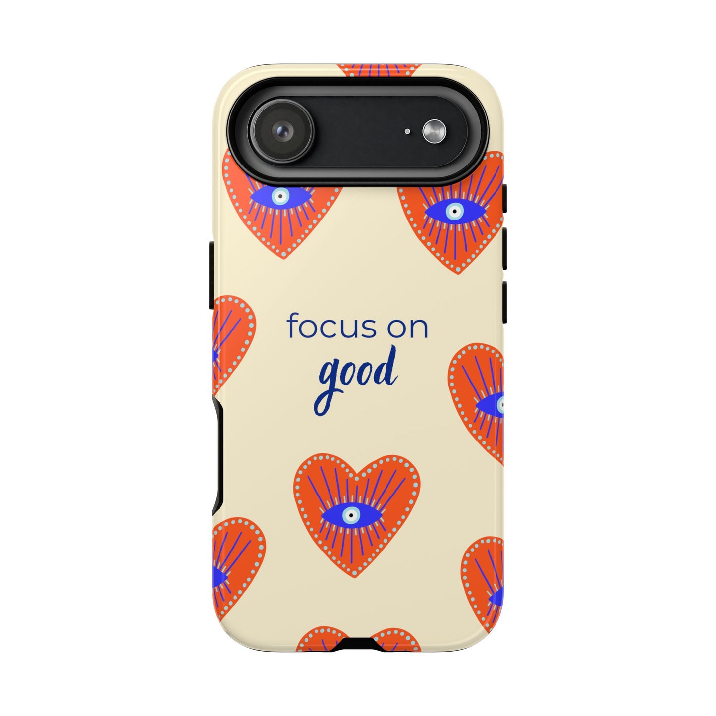 Phone Case — "Focus on Good" Heart Pattern Protective Case