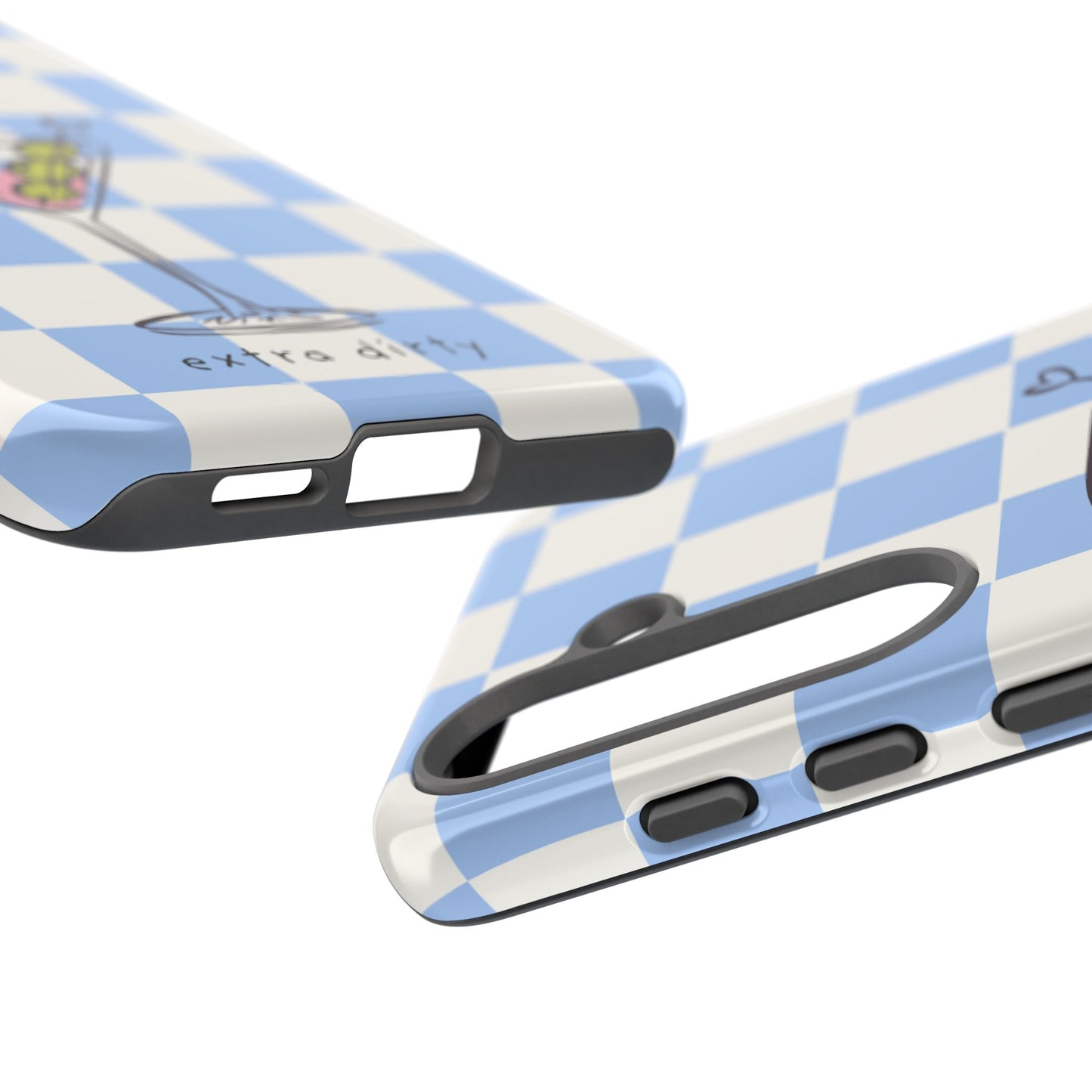 Phone Case — Blue Check Martini "extra dirty" Design