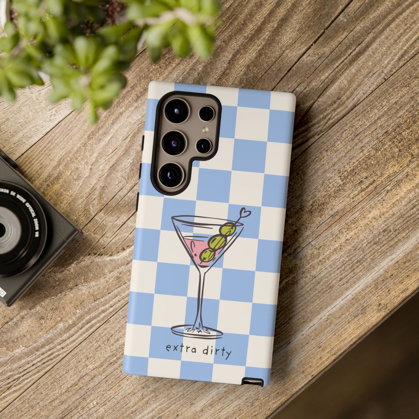 Phone Case — Blue Check Martini "extra dirty" Design