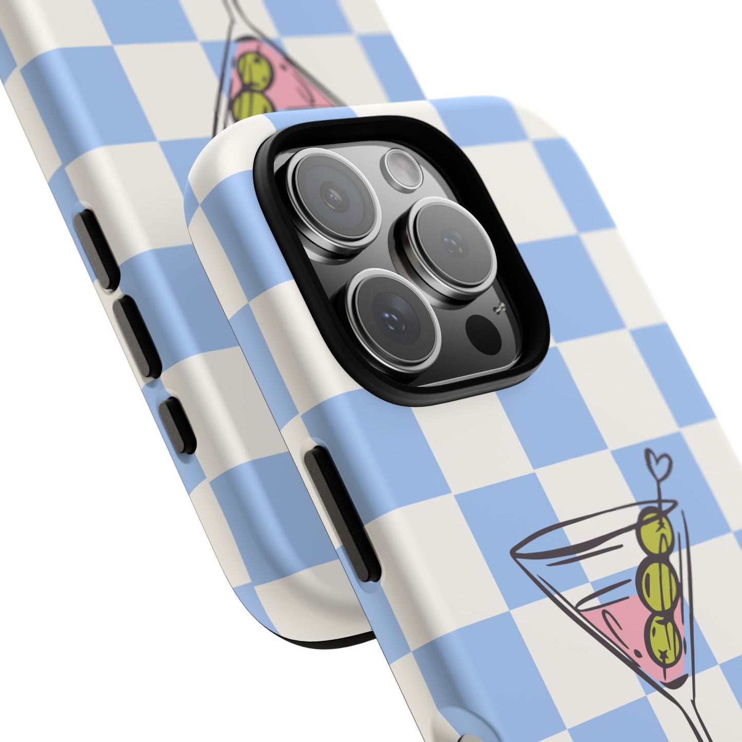 Phone Case — Blue Check Martini "extra dirty" Design