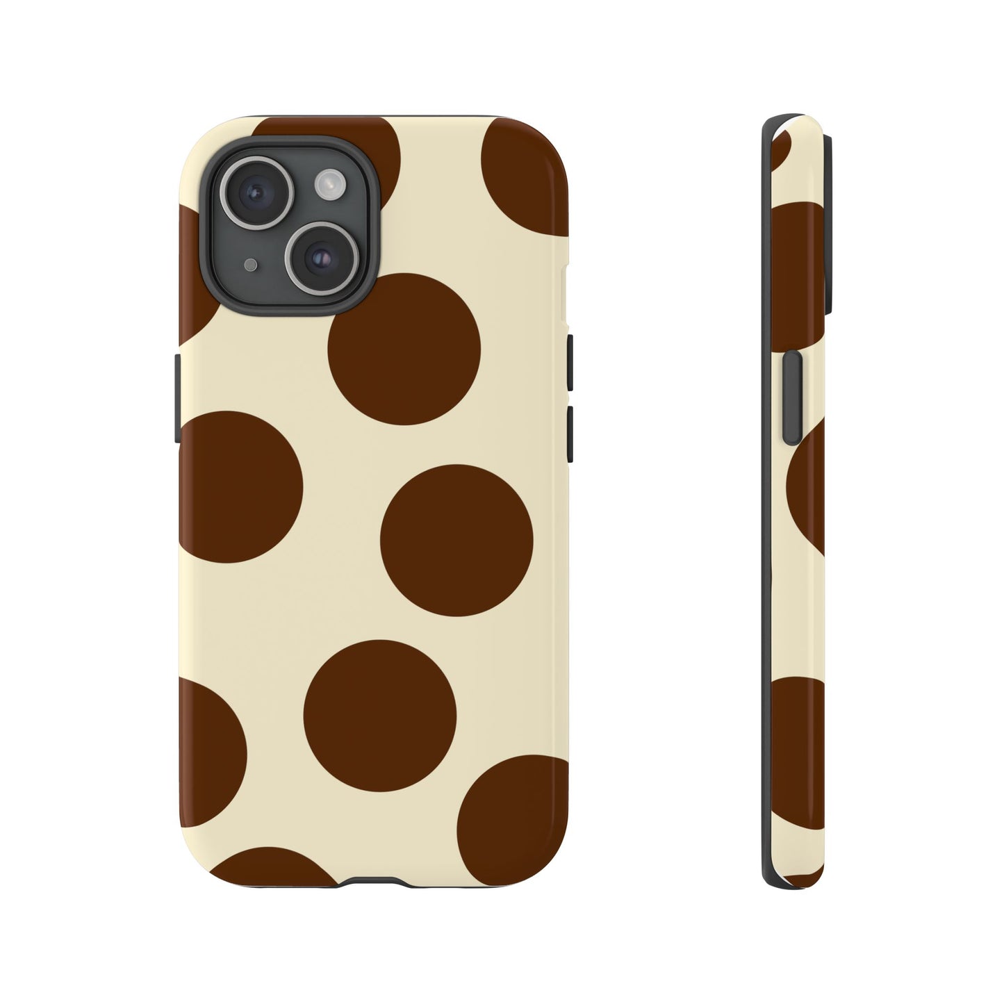 Brown Polka Dot Phone Case — Retro Large Dot Tough Case
