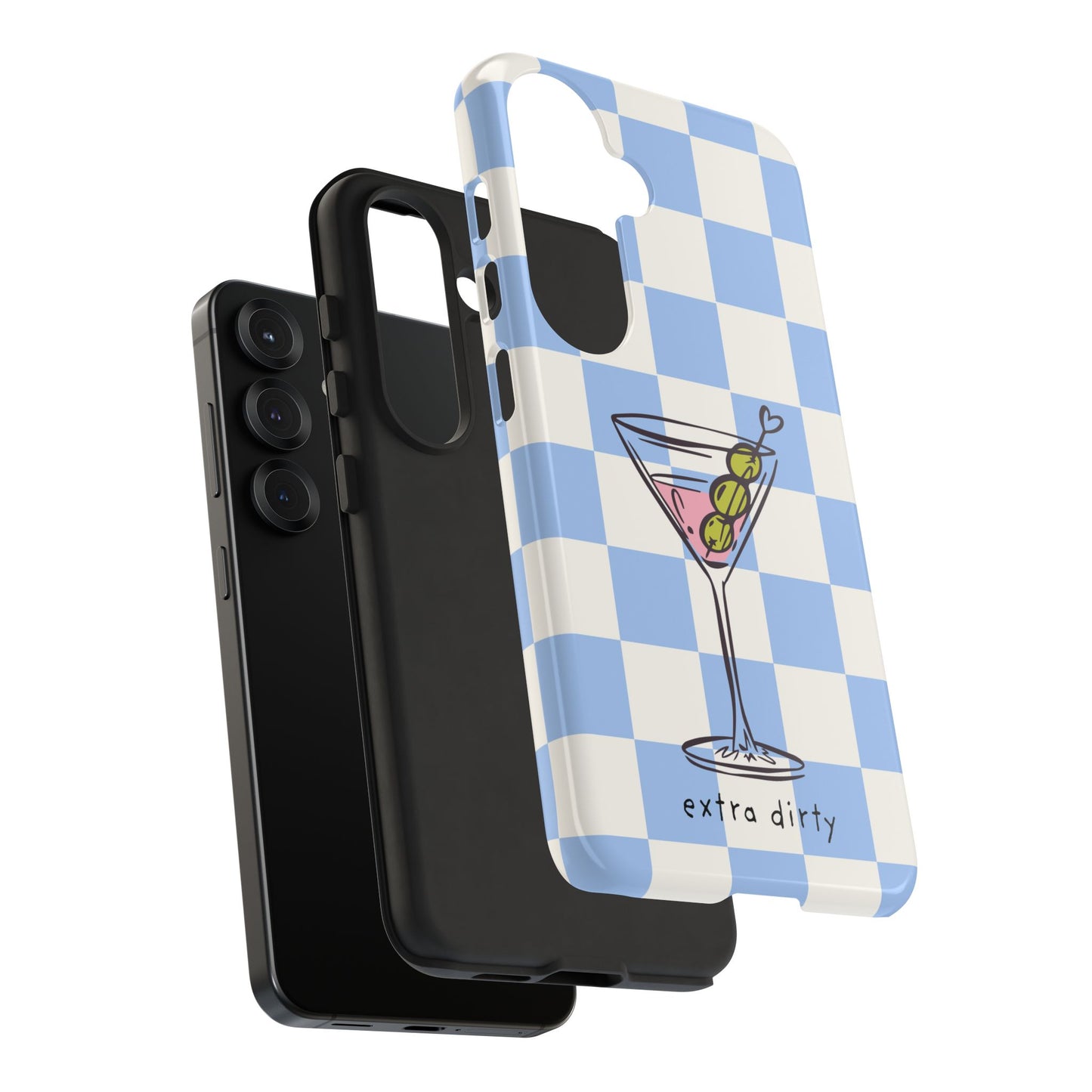 Phone Case — Blue Check Martini "extra dirty" Design